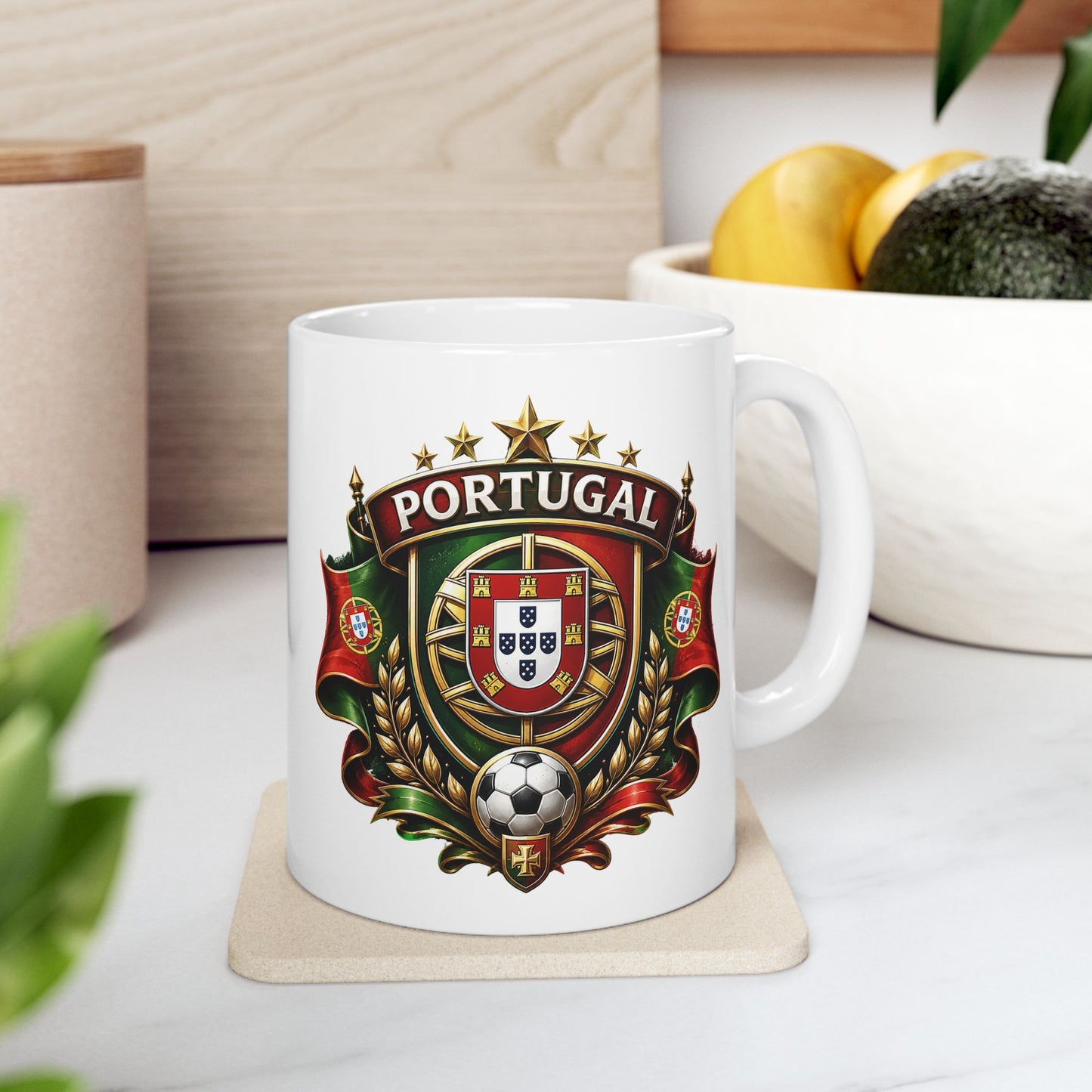 Portuguese Crest Ceramic Coffee/Tea Mug (11oz, 15oz)