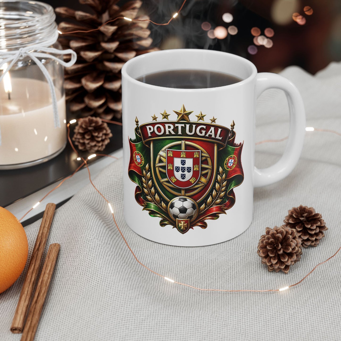 Portuguese Crest Ceramic Coffee/Tea Mug (11oz, 15oz)
